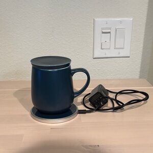 OHOM Kopi Mug & Warmer Set in Deep Navy